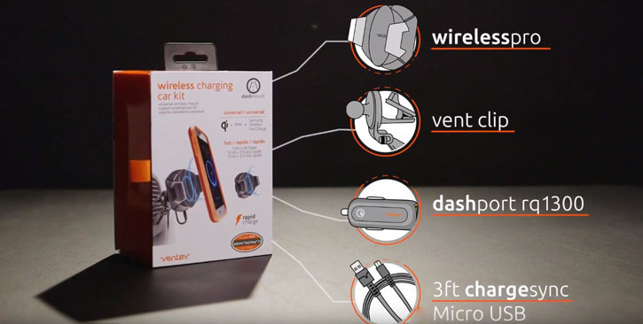 Ventev Pro Wireless Fast Charging In-Car Vent Mount Kit