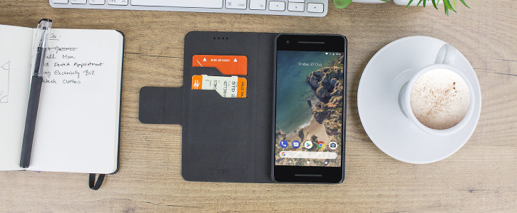 Olixar Leather-Style Google Pixel 2 Wallet Case - Black