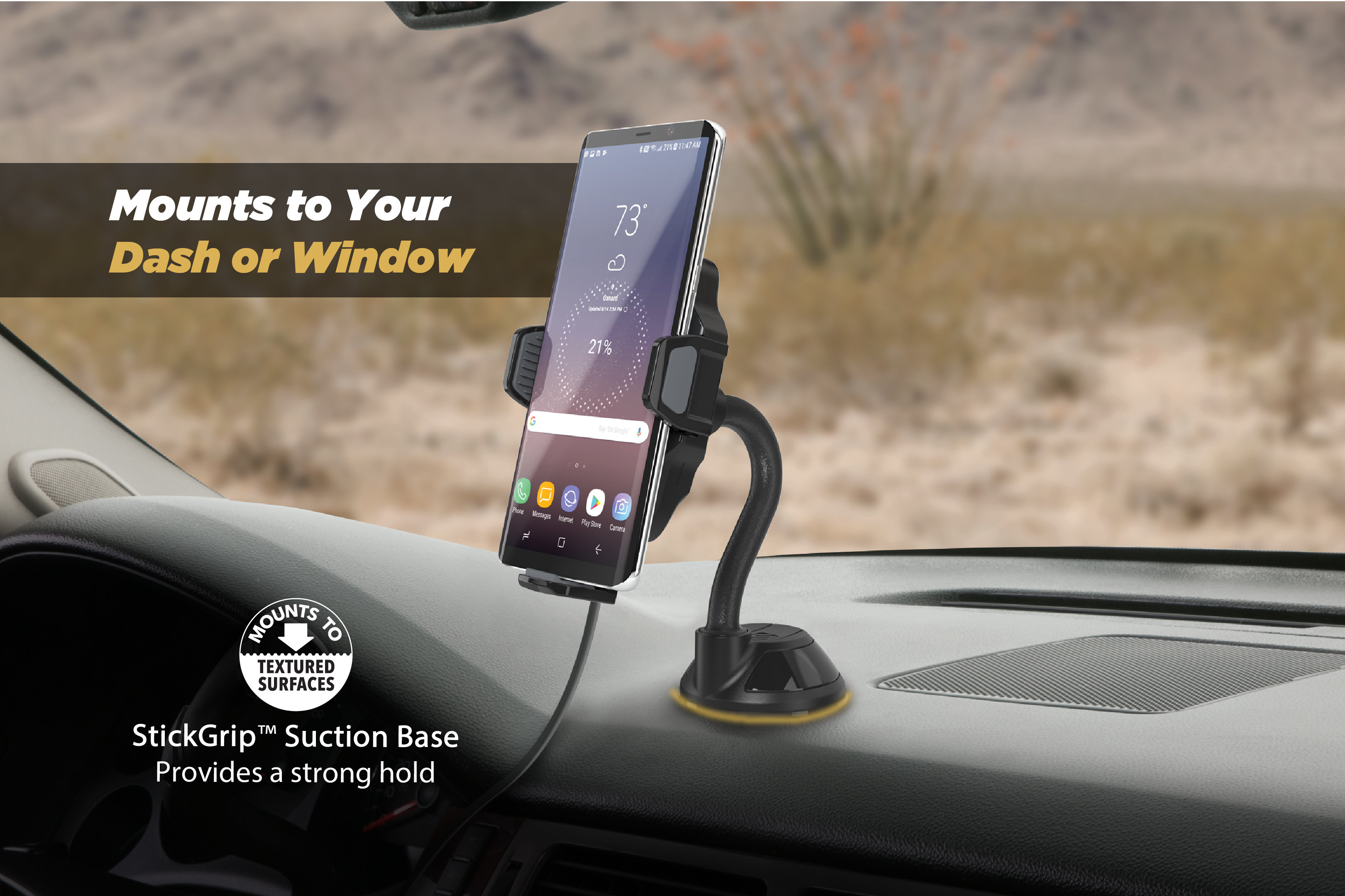 Scosche StuckUp Universal Wireless Charging In-Car Window / Dash Mount
