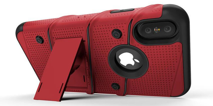 Zizo Bolt Series iPhone X Tough Case & Belt Clip - Red / Black