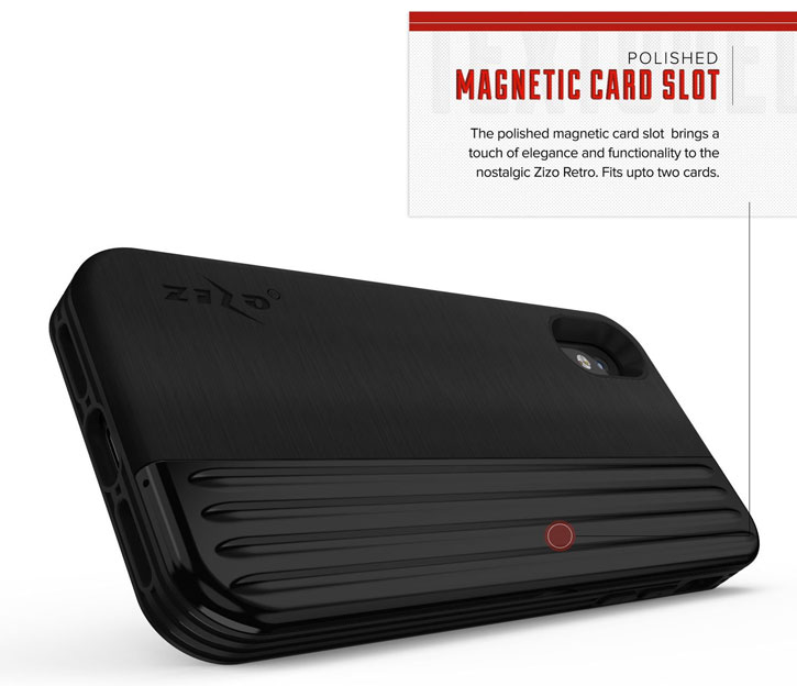 Coque iPhone X Zizo Retro Wallet avec support – Noire