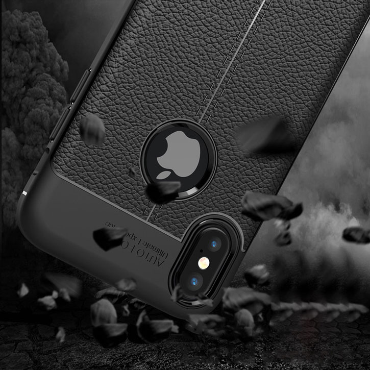 Coque iPhone X Olixar Attaché Premium simili cuir – Noire