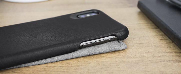 Vaja Grip iPhone XS Premium Leather Case - Black