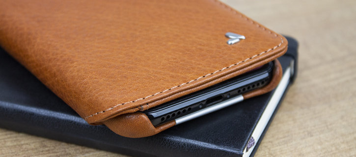 Vaja Wallet Agenda iPhone X Premium Leather Case - Tan