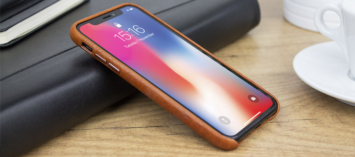 Vaja Grip Slim iPhone X Premium Leather Case - Tan