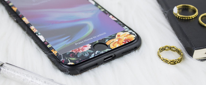 Coque iPhone 8 / 7 LoveCases Floral Art – Noire vue sur port