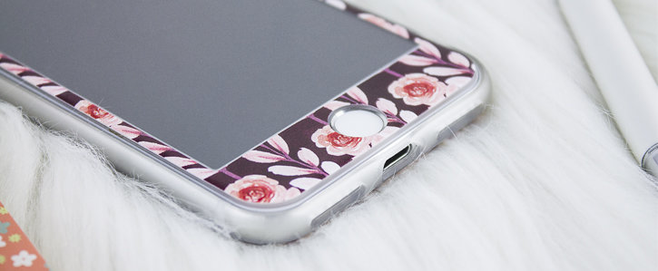 Coque iPhone 8 / 7 LoveCases Floral Art – Maroon vue sur port