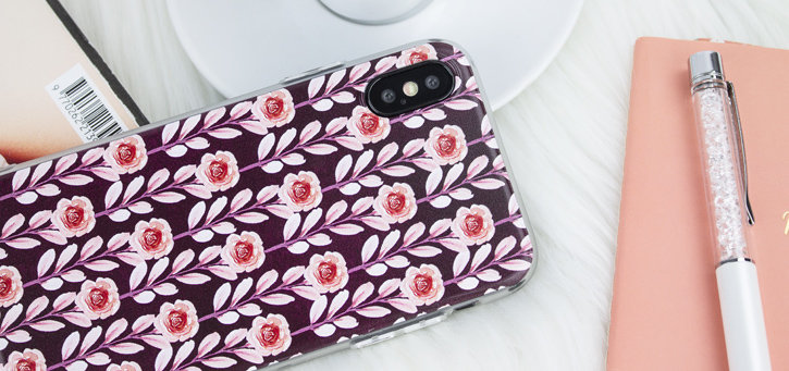 LoveCases Floral Art iPhone X Case - Maroon