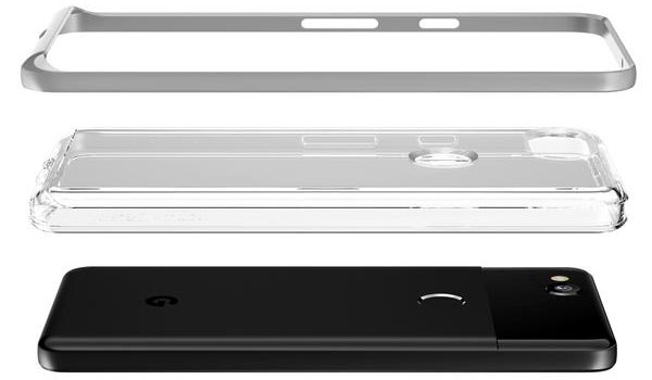 VRS Design Crystal Bumper Google Pixel 2 Case - Satin Silver