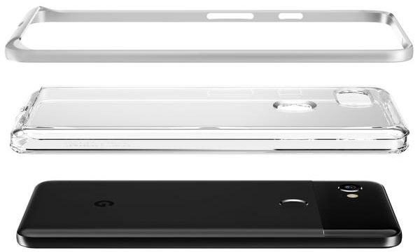 VRS Design Crystal Bumper Google Pixel 2 XL Case - Satin Silver