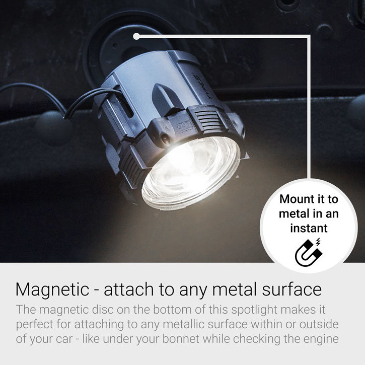 Type S Car Magnetic Emergency Spotlight - Charcoal Grey