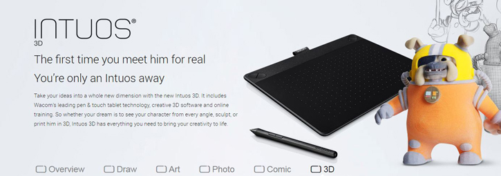 Wacom Intuos Pressure-Sensitive 3D Pen & Graphics Tablet Combo