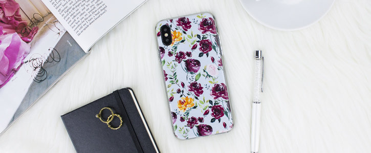 LoveCases Floral Art iPhone X Case - Blue / White