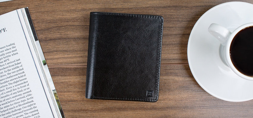 Leather-Style RFID Blocking Card Holder & Wallet - Black