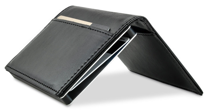 Leather-Style RFID Blocking Pocket Card Holder - Black