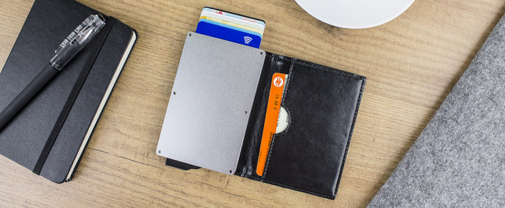 Leather-Style RFID Blocking Pocket Card Holder - Black