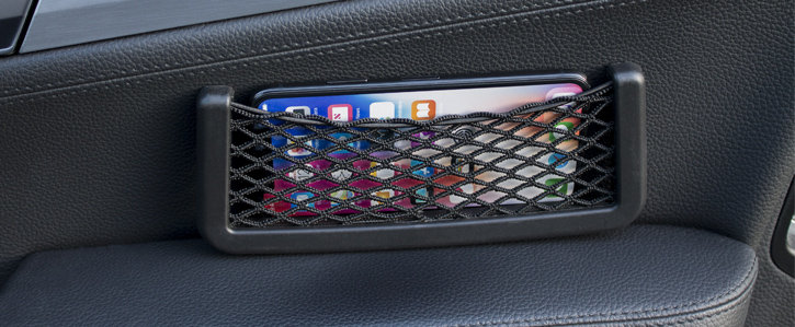 Universal In-Car Mesh Net Smartphone Holder & Storage Pocket