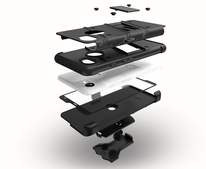 Zizo Bolt Series Google Pixel XL Tough Case & Belt Clip - Black