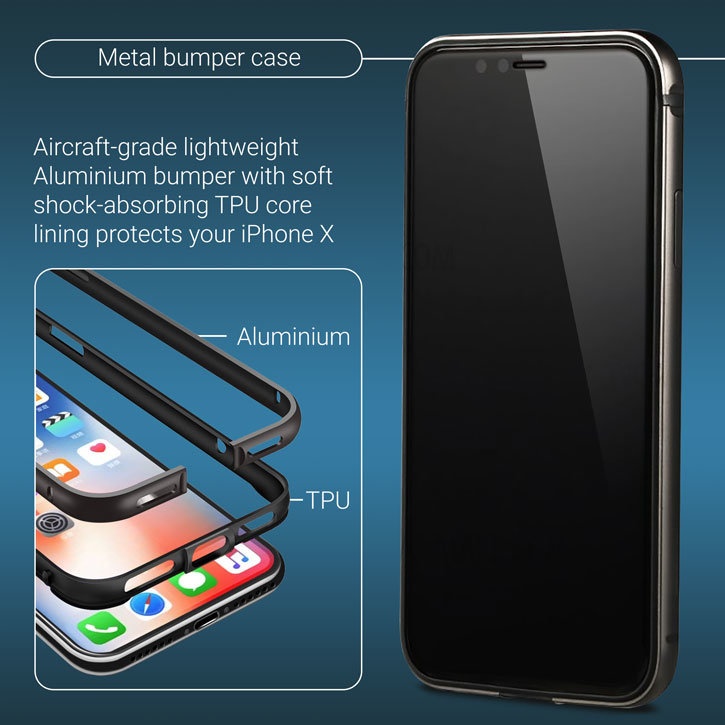 Protection complète iPhone X Olixar Helix – Gris espace