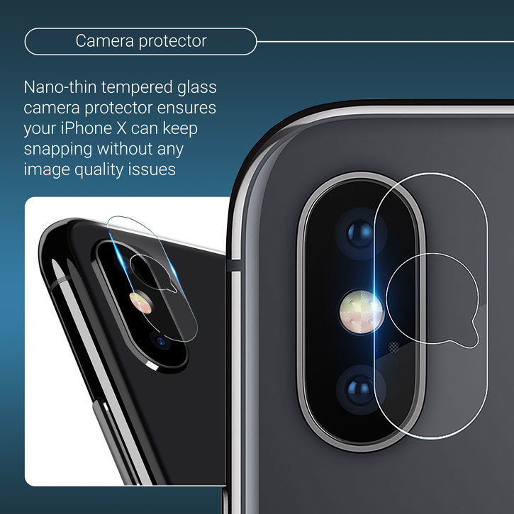 Olixar iPhone X Tempered Glass Camera Protector - Twin Pack