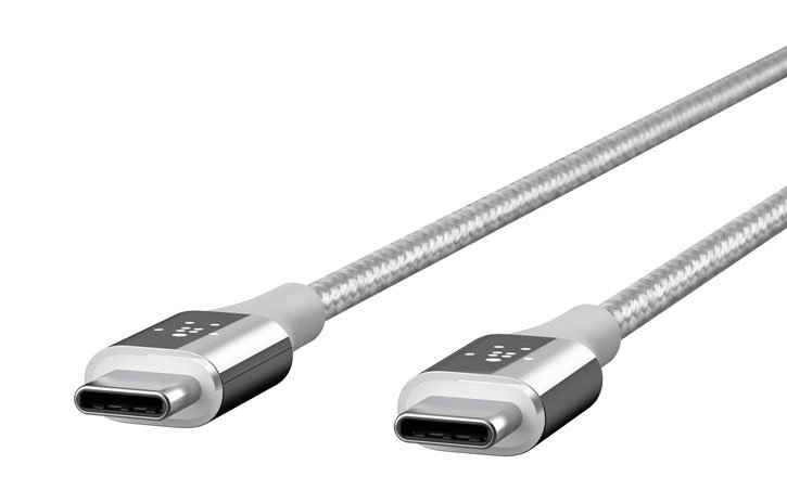 Câble USB-C vers USB-C Belkin DuraTek en Kelvar renforcé 1,2M – Argent