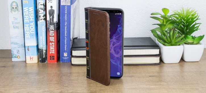 Olixar X-Tome Leather-Style Samsung Galaxy S9 Book Case - Brown