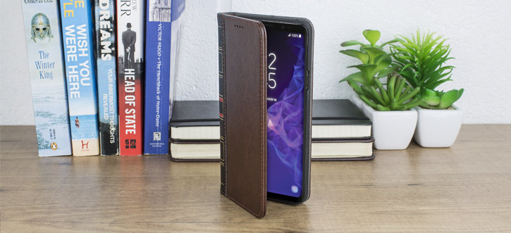 Olixar X-Tome Leather-Style Samsung Galaxy S9 Plus Book Case - Brown