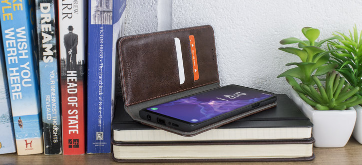 Olixar X-Tome Leather-Style Samsung Galaxy S9 Plus Book Case - Brown