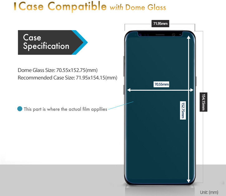 Whitestone Dome Glass Galaxy S9 Plus Full Cover Screen Protector 