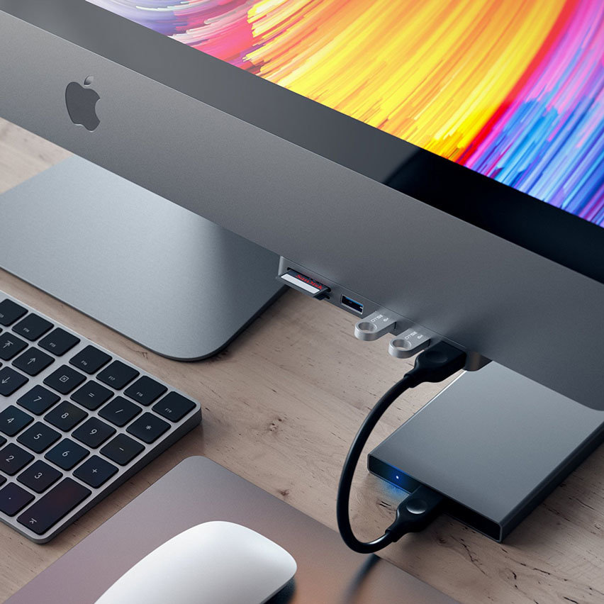 tildeling fokus Idol Satechi USB-C iMac 2017 Clamp Hub Pro Multi-Port Adapter - Grey