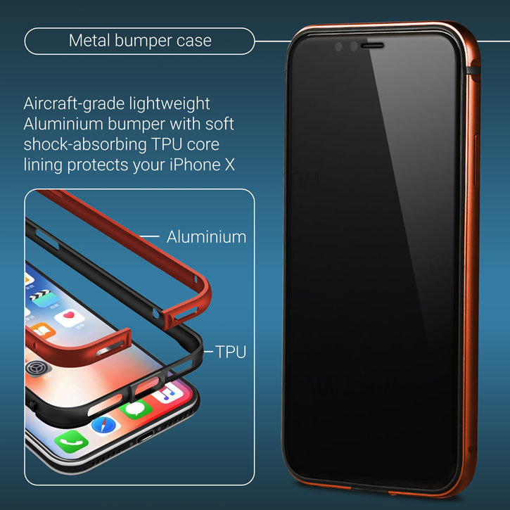 Protection complète iPhone X Olixar Helix – Rouge cuivré