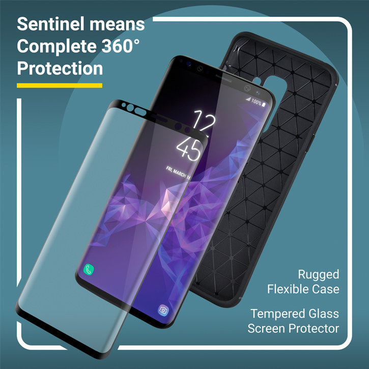 Olixar Sentinel Samsung Galaxy S9 Plus Case and Glass Screen Protector