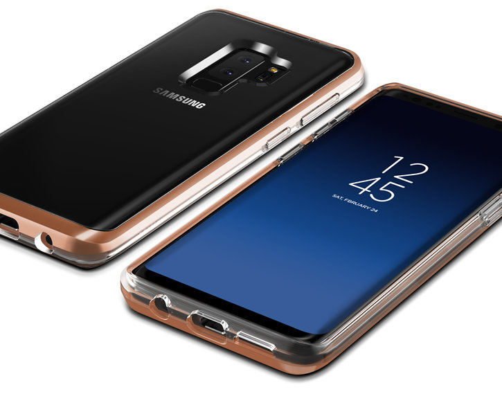 VRS Design Crystal Bumper Samsung Galaxy S9 Plus Case - Blush Gold