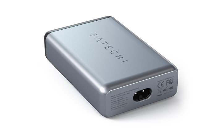 Satechi 75W 4 Port USB-C PD + QC. 3.0 Travel Wall Charger - Space Grey
