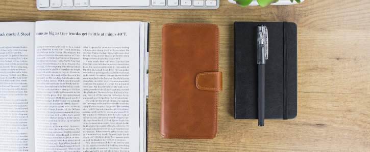 Samsung Galaxy S9 Plus Genuine Leather Wallet Case - Cognac
