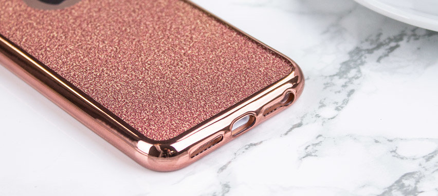 Rose Gold iPhone SE Case - Glitter