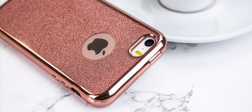 Rose Gold iPhone 5S Case - Glitter