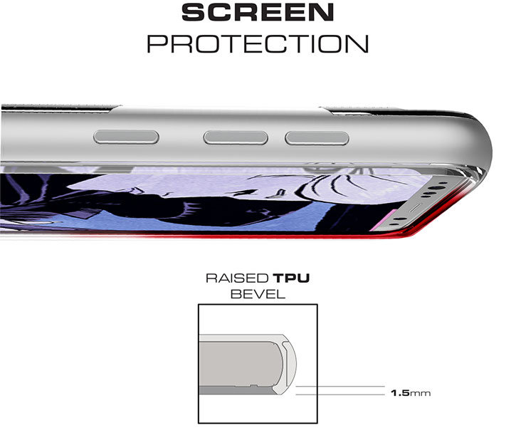 Ghostek Cloak 3 Samsung Galaxy S9 Plus starke Hülle - Klar / Rot