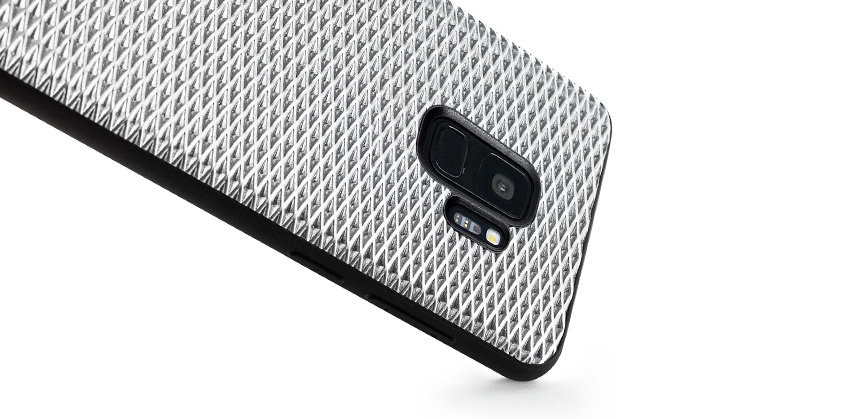 Kajsa Preppie Diamond Pattern Samsung Galaxy S9 Case - Silver