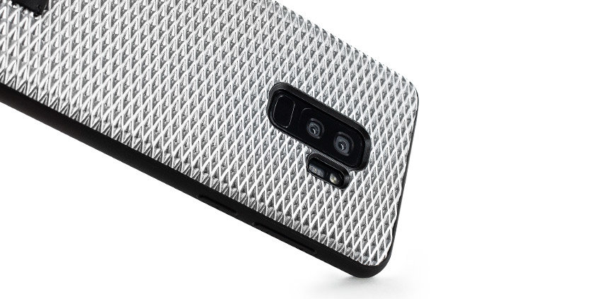 Kajsa Preppie Diamond Pattern Samsung Galaxy S9 Plus Case - Silver