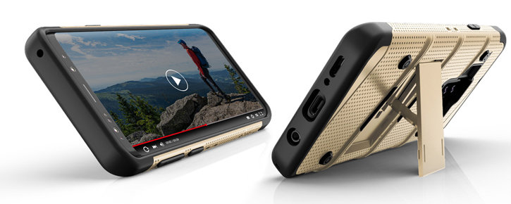Coque Samsung Galaxy S9 Zizo Bolt robuste avec clip ceinture – Or