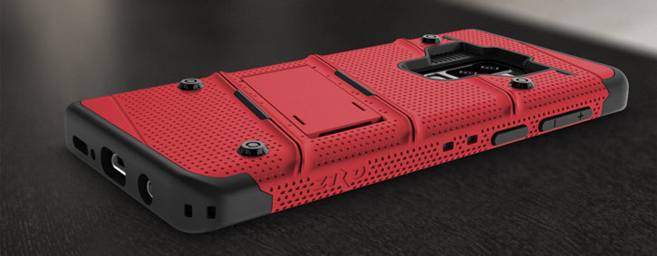 Zizo Bolt Series Galaxy S9 Plus Tough Case Hülle & Gürtelclip - Rot