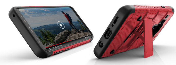 Zizo Bolt Series Samsung Galaxy S9 Tough Case & Belt Clip - Red