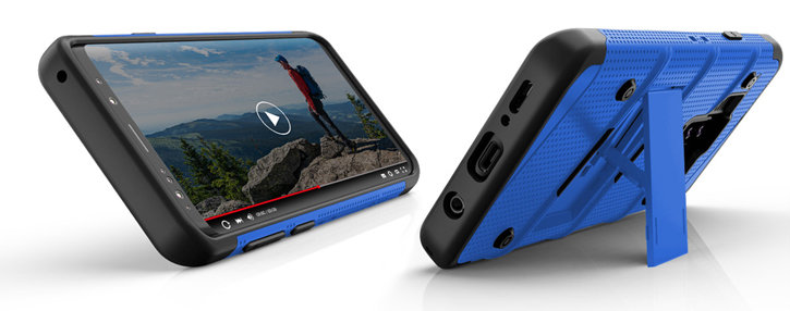 Zizo Bolt Series Galaxy S9 Plus Tough Case Hülle & Gürtelclip -Blau