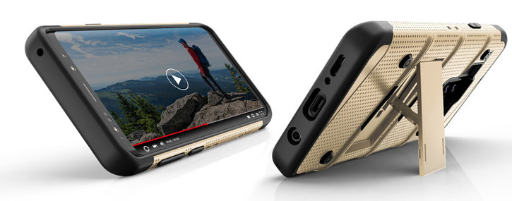 Coque Samsung Galaxy S9 Plus Zizo Bolt avec clip ceinture – Or