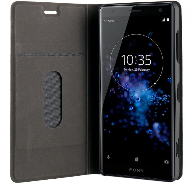 Roxfit Sony Xperia XZ2 Compact Slim Standing Book Case - Black