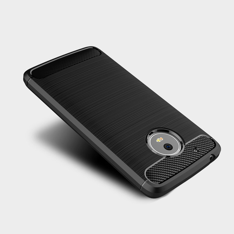 Lenovo Moto G5 Rugged Case w/ Glass Screen Protector - Carbon Fibre