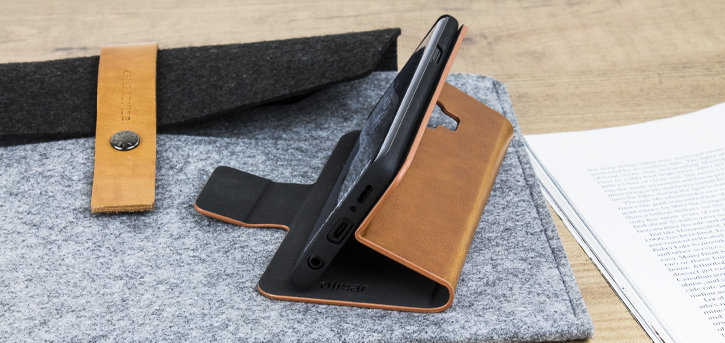 Olixar Leather-Style Motorola Moto G6 Plånboksfodral - Tan