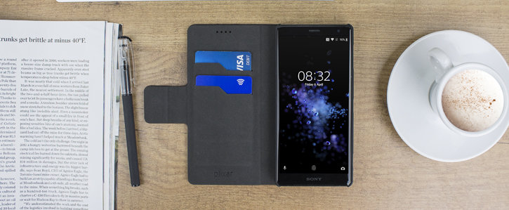 Housse Sony Xperia XZ2 Olixar portefeuille avec support – Noire
