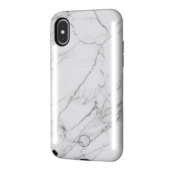 LuMee Duo iPhone X Double-Sided Lighting Case - White Marble